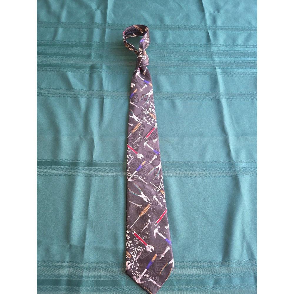 Vintage Home Improvement TV Show Tooling Around Men's Novelty Tie Workshop Tools